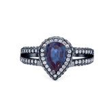 Vintage Style Pear Teardrop Natural Stone Ring