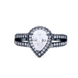 Vintage Style Pear Teardrop Natural Stone Ring