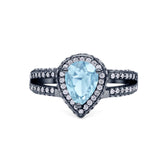 Vintage Style Pear Teardrop Natural Stone Ring