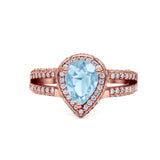 Vintage Style Pear Teardrop Natural Stone Ring