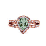 Vintage Style Pear Teardrop Natural Stone Ring