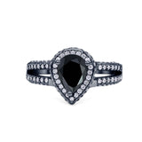 Vintage Style Pear Teardrop Natural Stone Ring