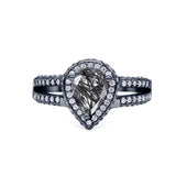 Vintage Style Pear Teardrop Natural Stone Ring