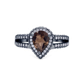 Vintage Style Pear Teardrop Natural Stone Ring