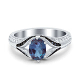 Two Tone Oval Natural Stone Ring