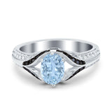Two Tone Oval Natural Stone Ring