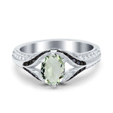 Two Tone Oval Natural Stone Ring