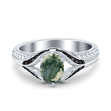 Two Tone Oval Natural Stone Ring