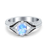 Two Tone Oval Natural Stone Ring