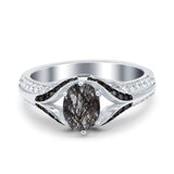 Two Tone Oval Natural Stone Ring