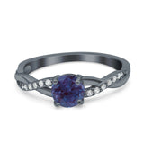 Twisted Infinity Round Natural Stone Ring