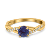 Twisted Infinity Round Natural Stone Ring