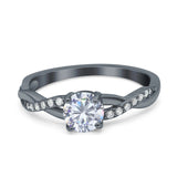 Twisted Infinity Round Natural Stone Ring