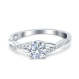 Twisted Infinity Round Natural Stone Ring