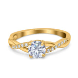 Twisted Infinity Round Natural Stone Ring