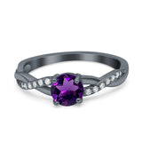 Twisted Infinity Round Natural Stone Ring