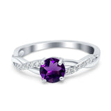 Twisted Infinity Round Natural Stone Ring