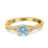 Twisted Infinity Round Natural Stone Ring