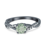 Twisted Infinity Round Natural Stone Ring