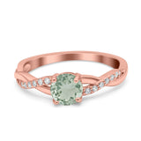 Twisted Infinity Round Natural Stone Ring