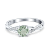 Twisted Infinity Round Natural Stone Ring