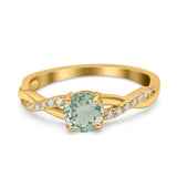 Twisted Infinity Round Natural Stone Ring