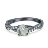 Twisted Infinity Round Natural Stone Ring