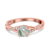 Twisted Infinity Round Natural Stone Ring