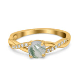 Twisted Infinity Round Natural Stone Ring