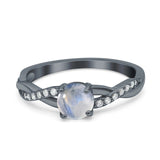 Twisted Infinity Round Natural Stone Ring