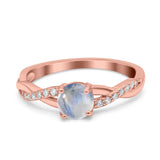 Twisted Infinity Round Natural Stone Ring