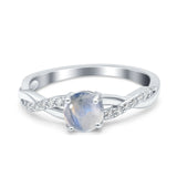 Twisted Infinity Round Natural Stone Ring