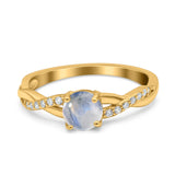 Twisted Infinity Round Natural Stone Ring