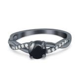 Twisted Infinity Round Natural Stone Ring