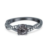 Twisted Infinity Round Natural Stone Ring