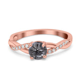 Twisted Infinity Round Natural Stone Ring