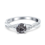 Twisted Infinity Round Natural Stone Ring