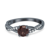 Twisted Infinity Round Natural Stone Ring