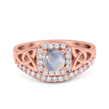 Cushion Cut Halo Round Natural Stone Ring