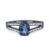 Oval Natural Stone Split Shank Ring