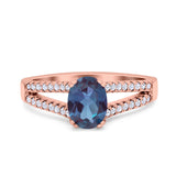 Oval Natural Stone Split Shank Ring