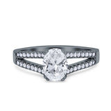 Oval Natural Stone Split Shank Ring