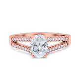 Oval Natural Stone Split Shank Ring