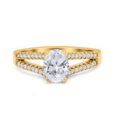 Oval Natural Stone Split Shank Ring