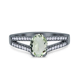 Oval Natural Stone Split Shank Ring