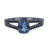 Oval Natural Stone Split Shank Ring