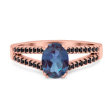 Oval Natural Stone Split Shank Ring