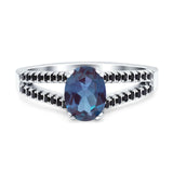Oval Natural Stone Split Shank Ring