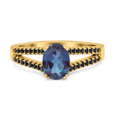 Oval Natural Stone Split Shank Ring