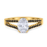 Oval Natural Stone Split Shank Ring